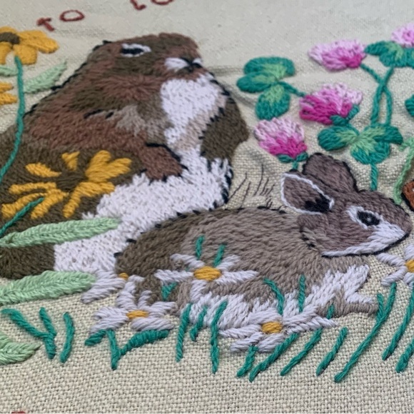 Vtg. Completed Needlepoint Columbia Minerva Erica Wilson “To Love Something - Picture 10 of 12